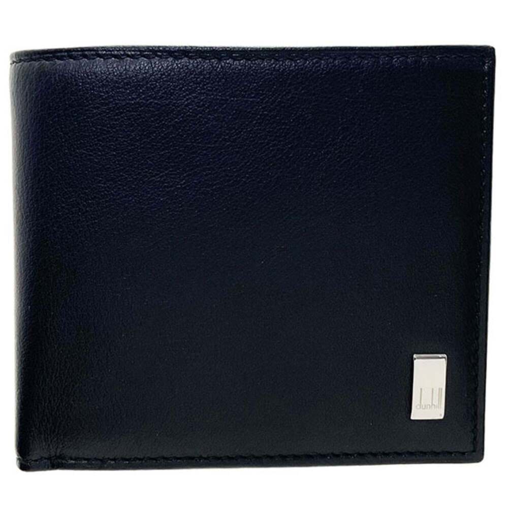 Dunhill Sidecar Bi-fold Wallet, Leather, Black, QD3070A, Compact Men's, TT-17212